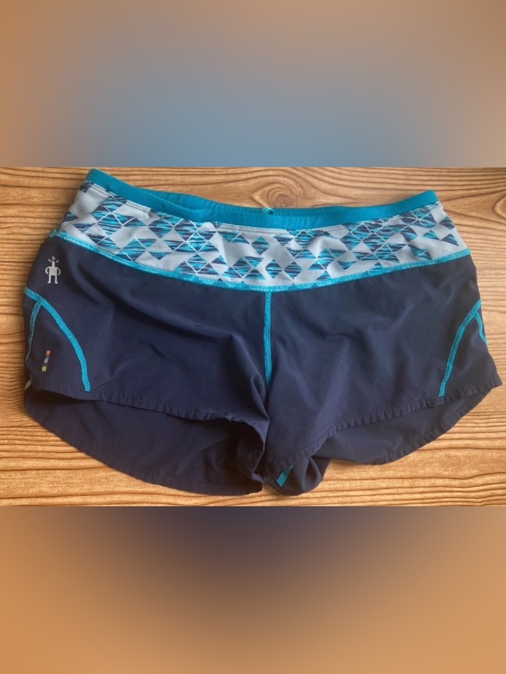 Smartwool PhD Merino Sport Lined Running Shorts Women's Small S Blue Lightweight